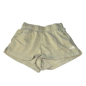 North face sage green sweatshorts